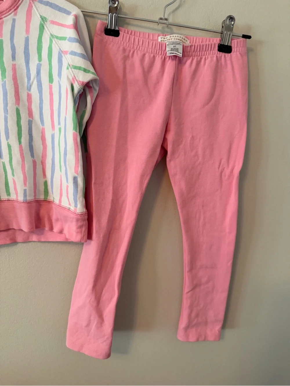 The Beaufort Bonnet Company Pink, Blue, Green Crewneck with Matching Leggings